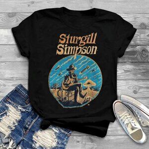 Sturgill Simpson Bedrucktes Schwarzes Shirt 166